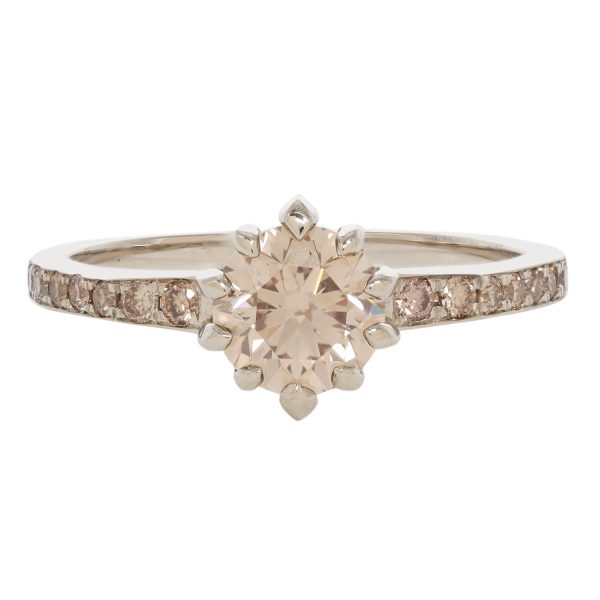 Champagne Pavé Diamond Soirée Ring For Cheap