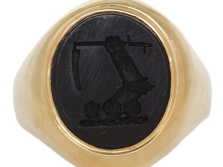 Crested Agate Signet Ring Discount