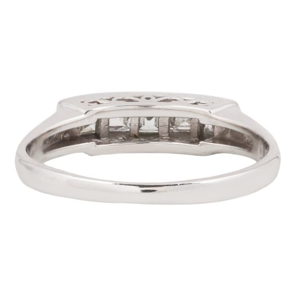 Platinum Five Diamond Bar Ring on Sale