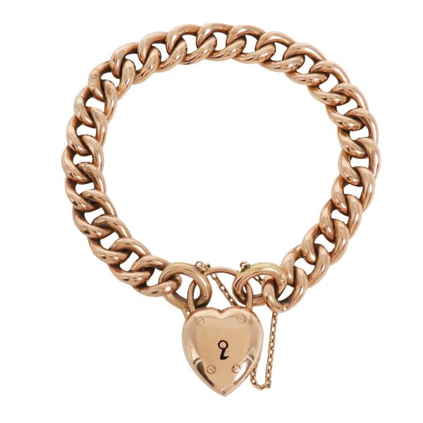 Domed Gold Heart Bracelet For Cheap