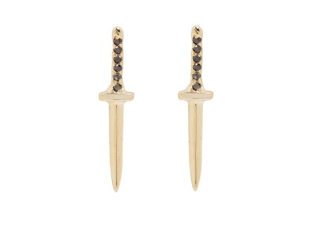 Black Diamond Baby Dagger Earrings Supply