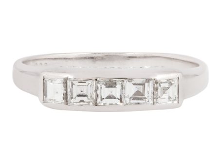 Platinum Five Diamond Bar Ring on Sale