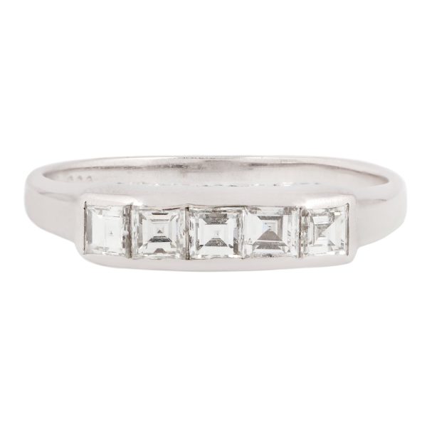 Platinum Five Diamond Bar Ring on Sale