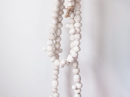 91 White Pare Bead Garland Online Sale