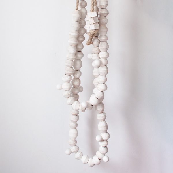 91 White Pare Bead Garland Online Sale