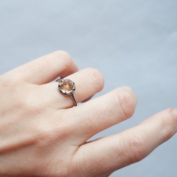 Champagne Quartz Silver Ring Discount