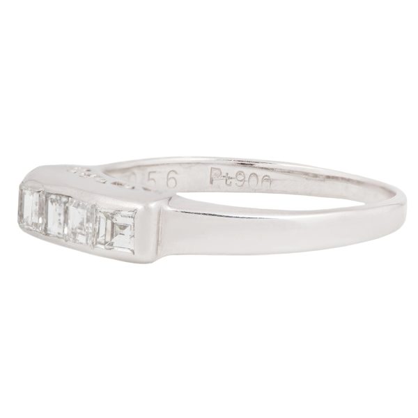 Platinum Five Diamond Bar Ring on Sale