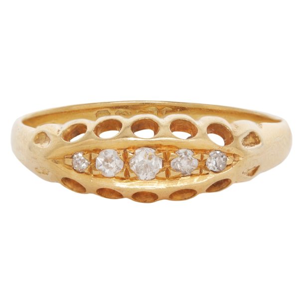 Five Diamond Boat Ring Hot on Sale