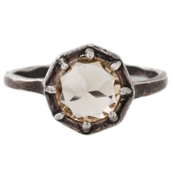 Champagne Quartz Silver Ring Discount