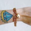 Domed Gold Heart Bracelet For Cheap