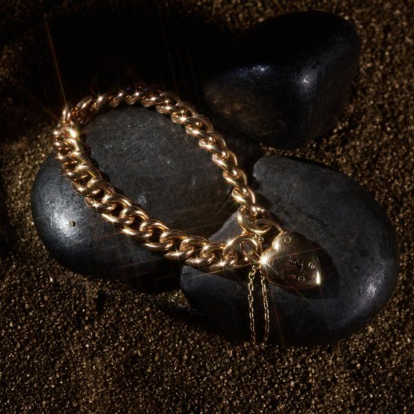 Domed Gold Heart Bracelet For Cheap