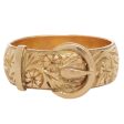 Gold Floral Engraved Buckle Ring Cheap