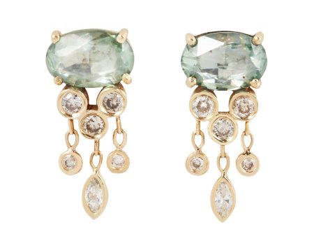 Green Sapphire & Diamond Jellyfish Earrings Supply